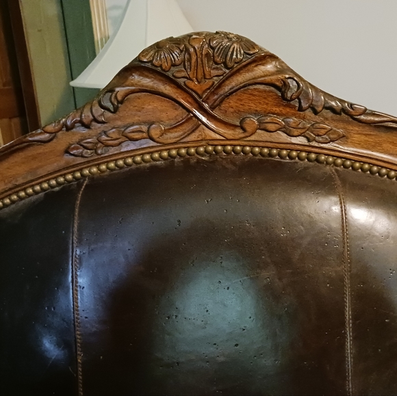 Plunkett Leather & Wood Couch - Picture 14 of 16